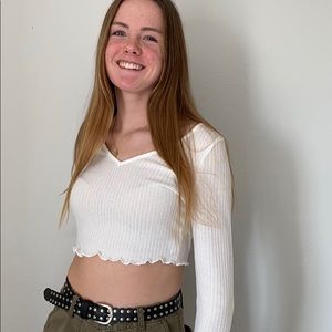 White cropped long sleeve